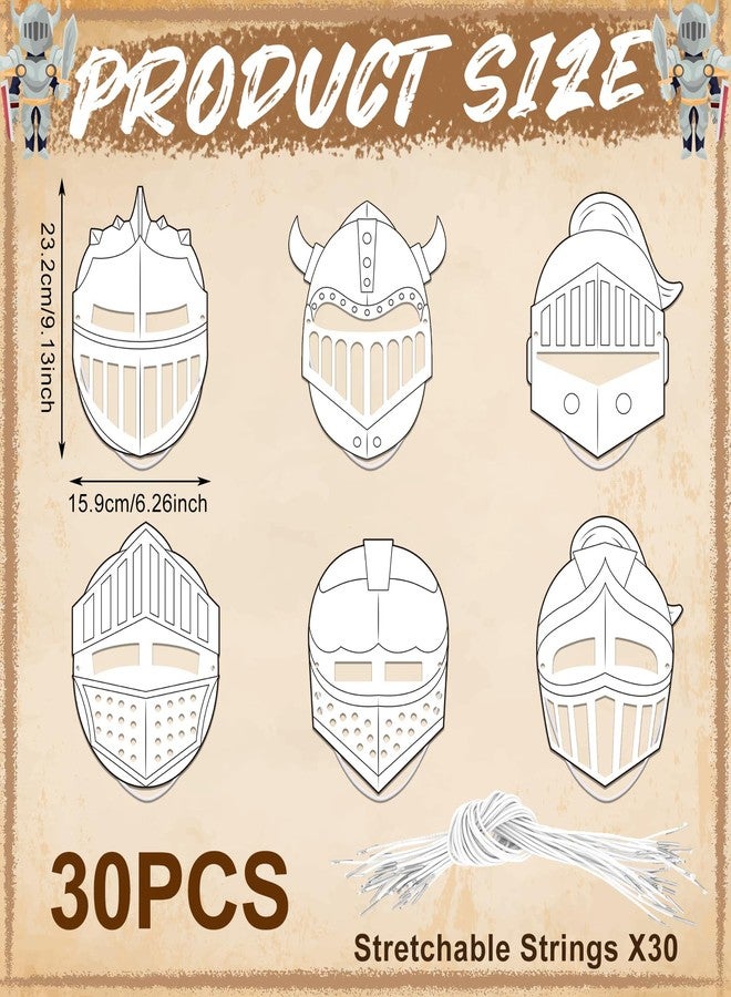 Liliful 30 Set Helmet of Salvation Craft Bulk Color Your Own DIY Kit Armor of God Knight Mask Crafts Religious Bible Blank Paper Arts for Fun Activity Party Favor - Image 2